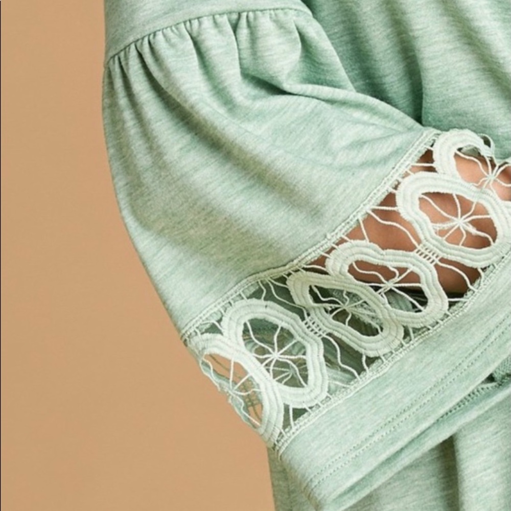 Lovely Mint Green French Terry Top Various Sizes - Picture 3 of 3